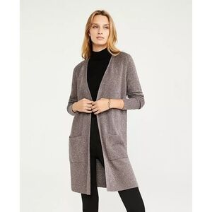 NWT Ann Taylor Shimmer Ribbed Open Cardigan